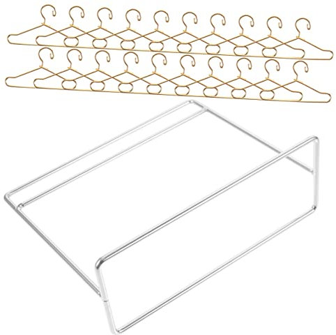 INOOMP 1 Juego Mini Percha Chicas Estante De Ropa En Miniatura Perchas En Miniatura Colgador De Casa De Muñecas Perchero para Casa De Muñecas Silver Planchar