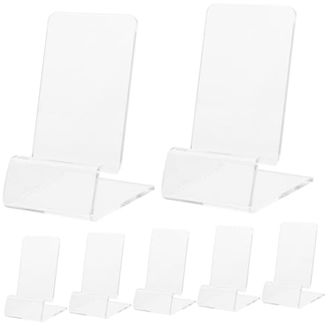 Sewroro 10pcs Acrylic Cell Phone Stand Holder Desk Accessories for Smartphones Desktop Display Organiser Office Workstation Gadget Mounts