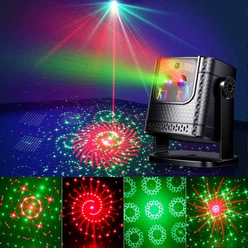 YAZEKY Lampe de Scène pour Soirée, DJ, Fête,Club, Karaoké, Noël | 60 Effets Lumineux Boule Disco, Jeux de Lumiere pour Soiree avec Télécommande et Activée Par la Musique , Stroboscope