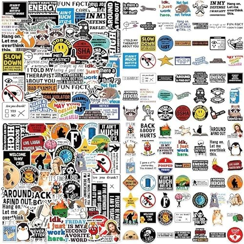 Vmoomax Lustige Sticker Set, 100 Stück Wasserdichtes Vinyl Material Coole Und Witzige Aufkleber für Sticker Laptop Sammelalbum Gitarre Tasse Wasserflasche Mobiltelefon