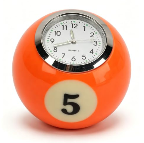 Analoger Wecker, Retro Kugelform Tisch Billard Kugeluhr batteriebetrieben Präzise dekorative Verzierung Billardhalle Deko Billard Fan Geschenk Home Bar Deko Uhr für Bar Zuhause Wohnmobile Nachttisch