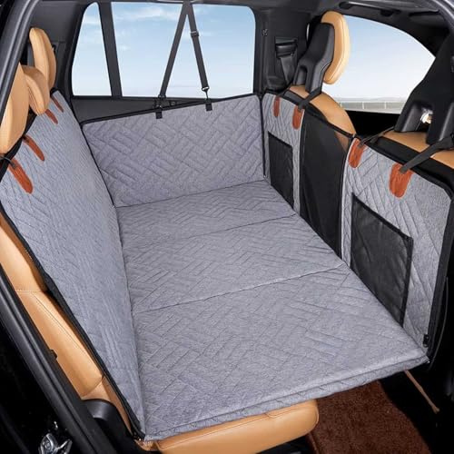 Hundedecke Auto Rückbank für Peugeot 307 CC Coupe Cabrio 2003-2008, Wasserdicht Kratzfeste Autoschondecke für Hunde rutschfest Maschinenwaschbar,Grey