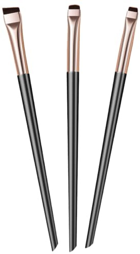 Lurrose Ensemble de Pinceaux pour Fard à Paupières et Eyeliner Biseauté en Nylon Abs, Précision sans Chute, Usage Professionnel et Domicile