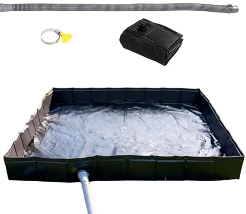 Generico Doccia da Esterno - 104x104x13 cm, Doccia per Camper | Vassoio da Bagno Pieghevole in PVC Base Acqua per docia con Tubo di Scarico, per Bagno Esterno Interno Spiaggia t