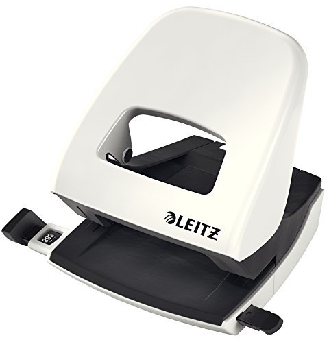 Leitz Perforatore, Capacità fino a 30 Fogli, Barra di Selezione del Formato, Metallo, Gamma NeXXt, 50082001, Bianco