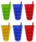 Arrow Kunststoffbecher mit integriertem Strohhalm, 650 ml, sortiert