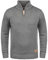 !Solid SDPetro Herren Strickpullover Troyer Grobstrick Pullover mit Troyerkragen Rippbündchen Label-Details Baumwollmischung Regular fit, Größe:M, Farbe:Grey Melange (8236)