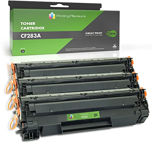 Printing Pleasure 3 Toner kompatibel zu CF283A 83A für HP Laserjet Pro MFP M125a M125nw M125rnw M126a M127fn M127fw M128fn M128fw M225dn M225dw M201dw M201n M202dw M202n - Schwarz, hohe Kapazität