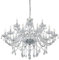 EGLO Pendelleuchte Basilano 1, 18 flammiger Kronleuchter Vintage, Shabby Chic, Hängelampe aus Stahl und Glas in Chrom, Klar, Esstischlampe, Wohnzimmerlampe hängend mit E14 Fassung