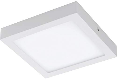 EGLO connect LED Deckenleuchte Fueva-C, Smart Home Deckenlampe, Material: Metallguss, Kunststoff, Farbe: Weiß, L: 22,5x22,5 cm, dimmbar, Weißtöne und Farben einstellbar