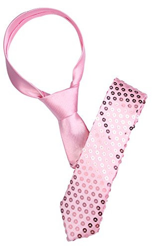 uxcell Unisex 1 stk Sequenziert Glänzend Krawatte Kostüme Krawatten Rosa Einheitsgröße