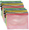 ZHIYE Lot de 12 pochettes en plastique A5 pour documents à fermeture éclair pour l'école, le bureau, les devoirs cosmétiques Bleu, Vert, Blanc, Rose
