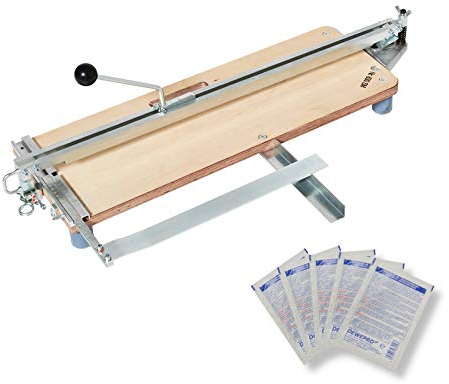 HUFA® Fliesenschneider Sondermodell 630mm c-AL Fliesenleger Werkzeug - inkl. 5 St. DEWEPRO SingleScrubs