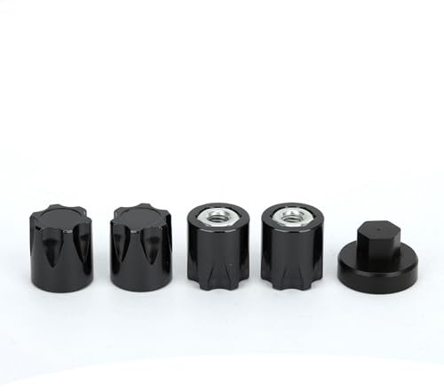 Tbest RC-Mittelfelgenkappe, M4-Mutter für RC-Auto-Radkappe, 4 Stück, für Traxxas Axial SCX10 90046 D90 RC Car(schwarz)