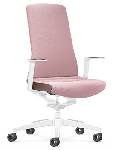 Interstuhl Pure Fashion Edition – Der Bürostuhl der Sich an Gewicht und Bewegung anpasst – ausgestattet mit der nachgewiesen ergonomischen Smart-Spring Technologie (1D-Armlehnen, Rose | Brown)