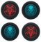 Playrealm Morbido Silicone Stampa Copri Levette Analogiche Pollice Presa Copertina Thumb Grip x 4 per PS5, PS4, Xbox Series X/S, Xbox One, Switch PRO (Pacchetto Indicibile)
