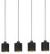 EGLO Pendelleuchte Esteperra, 4 flammige Hängelampe Vintage, Retro, Hängeleuchte aus Stahl und Textil in Schwarz, Gold, Esstischlampe, Wohnzimmerlampe hängend mit E27 Fassung, L 94 cm