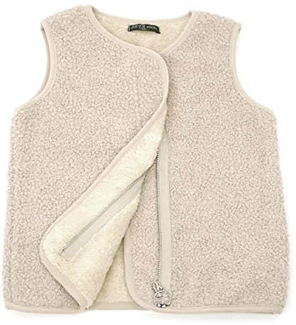 Happy Cherry Giubbotto in pile soffice traspirante per bambini e ragazze, Bianco non dritto, 90