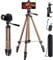 Phone Tripod,51in Adustable Video Recording Camera Tripod Stand with Cellphone Rotation Mount Holder and Bluetooth Remote Compatible with iPhone/Android/DSLR Camera/Action Camera GoPro - Champagne
