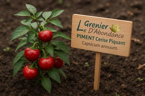 25 graines à semer - Le Grenier d'Abondance - PIMENT Cerise Piquant - Capsicum Annuum