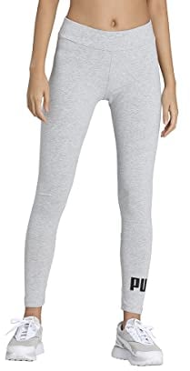 PUMA Damen Ess Logo Legging tights, Hellgrau Heather, XL EU