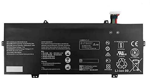 7xinbox 7.6V 56.3Wh HB4593R1ECW Batería para ordenador portátil compatible con Huawei Matebook X Pro i7 Mach-W29 2018 2019 i7-8550U MX150 i7-8565U MACH-W19B MACH-W19C MACHR-W19B MACH-W29C MACH-W29C