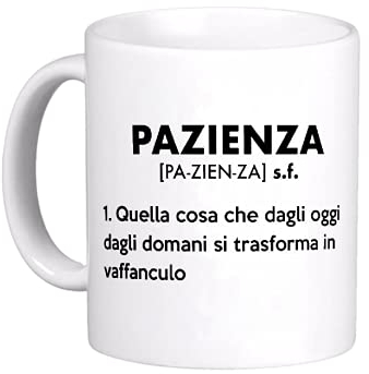 le herisson Tazza MUG PAZIENZA S.F. SIMPATICA REGALO DIVERTENTE UFFICIO LAVORO COLLEGA 595-2