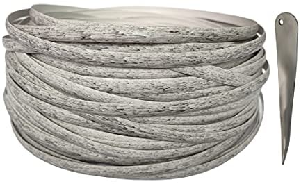 Feyart Allwetter-Rattan + Webwerkzeug, Reparatur-Set für Rattan-Gartenmöbel, 25 m, 8.5 mm, Grau meliert
