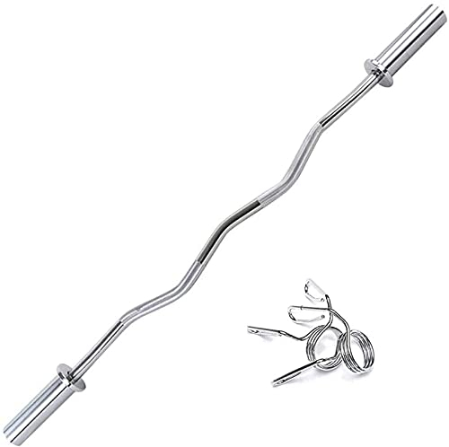 HLCUI Olympic Curved Langhantel Länge 120Cm | Ø 50 Mm | Gewicht: 6,5 Kg, Bizeps- Und Trizeps-Trainingsstange, Gebogene Curlstange 47 Zoll Standardstange