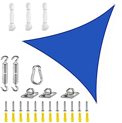 PYapron Sonnensegel Sonnenschutz Dreieck Polyester Windschutz Wetterschutz Wasserabweisend Imprägniert 95% UV Schutz Mit Seilen Und Befestigungs Kit Für Outdoor Garten,#14,6x6x6m
