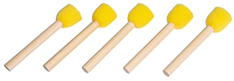 Rayher Lot de pinceaux en mousse, 5 pces., Ø 2cm, réutilisable, peintures diverses, arts créatifs, pochoir, scrapbooking, adultes, enfants- 37082000