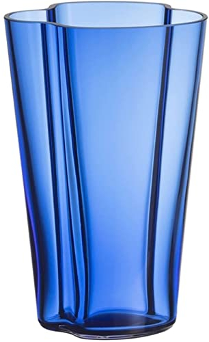 Iittala Aalto Vase Glas Ultramarine Blau, Maße: 14cm x 11,2cm x 22cm, 1062562