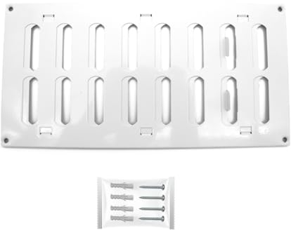 H&C VENT Rejilla Ventilación 300 x 150mm Metálica │Para Extractor de Baño Cocina Exterior HVAC │ Rejilla Aire Acondicionado AC Conductos Pared Techo Tubo │ Cubierta de Acero Rectangular con Mosquitera