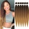 WIGENIUS Pre-stretched Braiding Haar Ombre Brown 30 Zoll 6 Packs/Lot Long Easy Braids Professionelle Kunstfaser Häkelborten Yaki Texture Knotless Flechten Haarverlängerungen(1B/30/27)