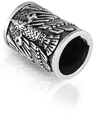 NKlaus Keltischer Rabe - 925 Sterling Silber Bartperle Germanisch Wikinger Gothic 3493