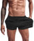 Lehmanlin Sport Shorts Herren Bodybuilding Kurze Shorts Workout Trainingsshorts Schnell Trocken 7,6CM Innennaht (schwarz-M)