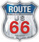 AMA SHOP Adesivo Sagomato Route 66 colore blu | Adesivi per Auto | Sticker per Casco, Moto, Camper | Adesivo in PVC con bordo bianco per Decalcomania Parete, Murale