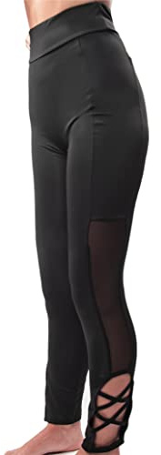 BESTCALZE -Renato Balestra Leggings Donna Elasticizzati in Maglia con Vita Alta, Sport, Tempo Libero, Yoga Estivi Art. Brigitte 1 - Nero - L/XL