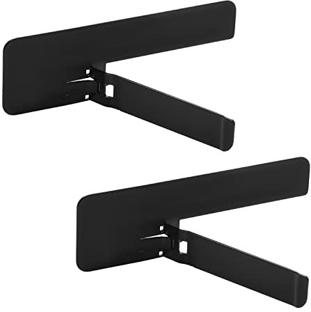 SAVITA 2pcs Metal Phone Kickstand, Thin Stand Stick-on With Adjustable Adhesive Horizontal/Vertical Desk Stand Accessories for Cell Case (Black)