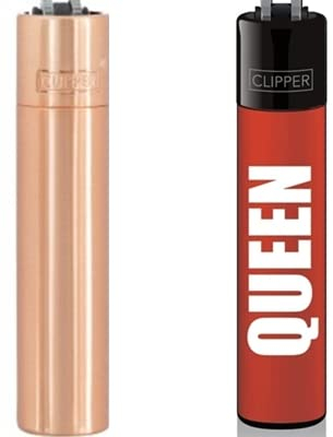 Clipper® Feuerzeug 1x Rosegold (Bundle mit Queen Rot)