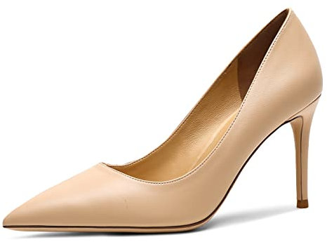 Décolleté da Donna -Comode Scarpe opache con Tacchi Alti a Spillo Nude 34 EU