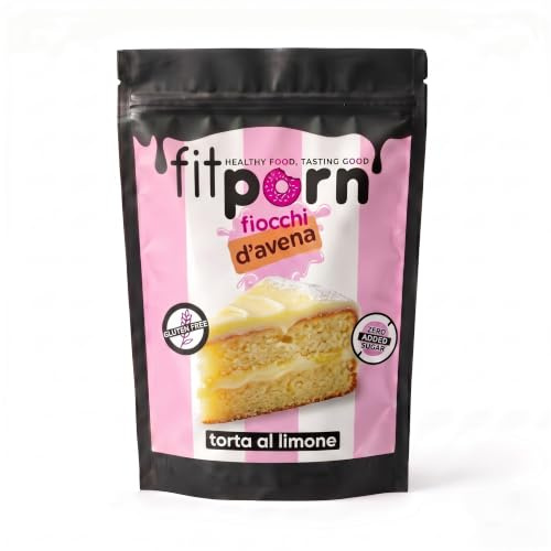 Fiocchi di Avena Aromatizzati Torta al Limone Senza Glutine e Low Sugar | Fitporn - Fiocchi di Avena Senza Glutine e Zuccheri Aggiunti, Ricchi di Fibre e Proteine, Basso Indice Glicemico, Vegan, 750g