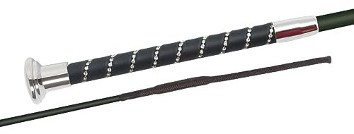 JA Horse Fleck SilkTouch Crystal Reitgerte Pferd Reiten Gerte Dressur Dressurgerte Kristall (100 cm, Silber Kristall)