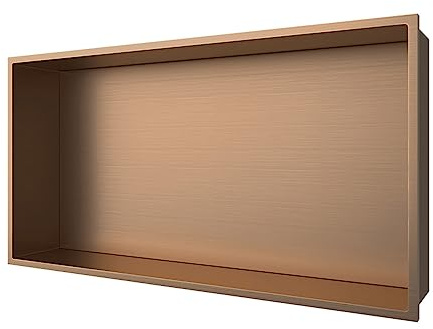 ALONI Wandnische Edelstahl Kupfer gebürstet, 30,5x30,5x10 cm | rostfrei, Einbau-Duschnische, Badezimmer Ablagefach, Unterputz rechteckig, langlebig & pflegeleicht