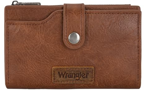 Wrangler Geldbörse für Damen, Kartenhalter mit Reißverschluss und Ausweisfenster, A-braun, 6 x 4 x 1.2, Schick
