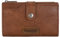 Wrangler Portefeuille pour femme avec porte-cartes à deux volets avec poche zippée, marron