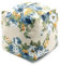 CERAYOU Decorative Weighted Door Stopper, Fabric Door Stop with Handle, Square Cube Heavy Duty Door Floor Stop Wall Protectors for Home Office Bedroom Living Room Exterior Doors, Blue Rose1