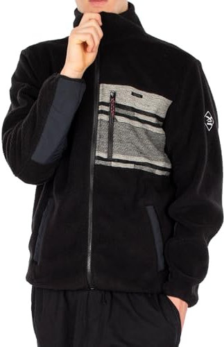 IRIEDAILY Wonderer Track Jacket, recyceltes Material, Black White, S