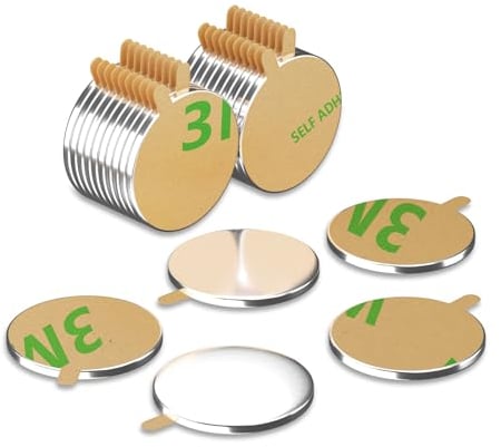 KLEBERINO Neodym Magnete selbstklebend | Klebemagnete paarweise | runde Magnete für Präsentation,Industrie ect. (20mm x 1mm | 20 STK)