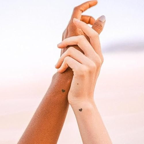 Inkster Tattoo - Kleines Herz Tattoo Doppelpack | Temporäres Tattoo mit EU-Kosmetikzertifizierung - das Original | wasserfest + vegan | revolutionäres 2-Wochen-Tattoo | Klebetattoos + Fake Tattoos